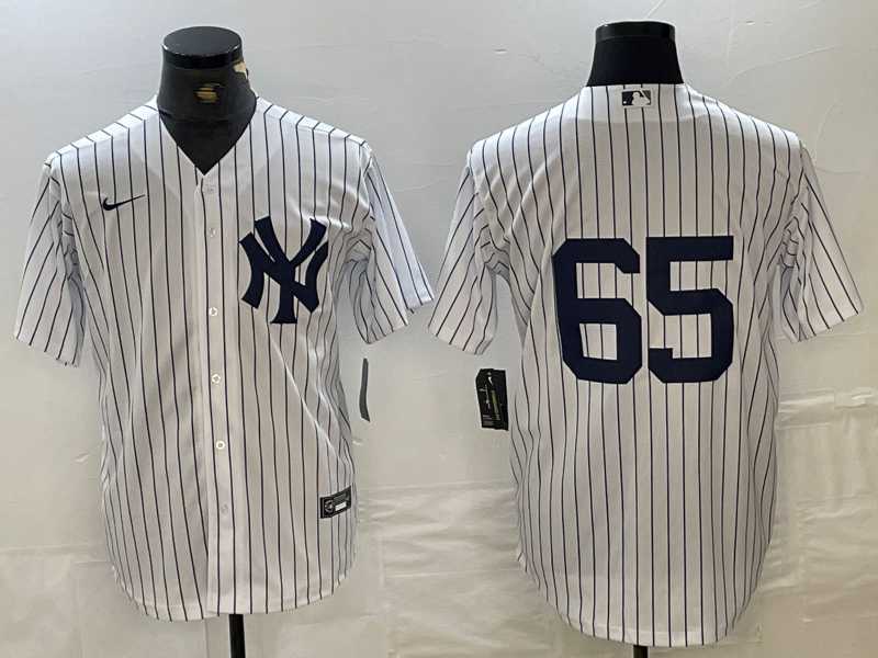 Mens New York Yankees #65 Nestor Cortes Jr No Name White Stitched Cool Base Nike Jersey->new york yankees->MLB Jersey